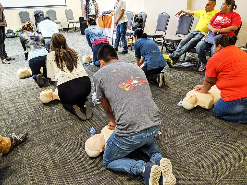 Operation Smile medical volunteers from across Latin America practice BLS.