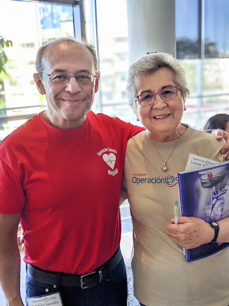Longtime Operation Smile Colombia volunteer anesthesiologists Drs. Polidoro Saavedra, left, and Leonor Vargas de Ortega shared their insights on the importance of Operation Smile AHA training courses