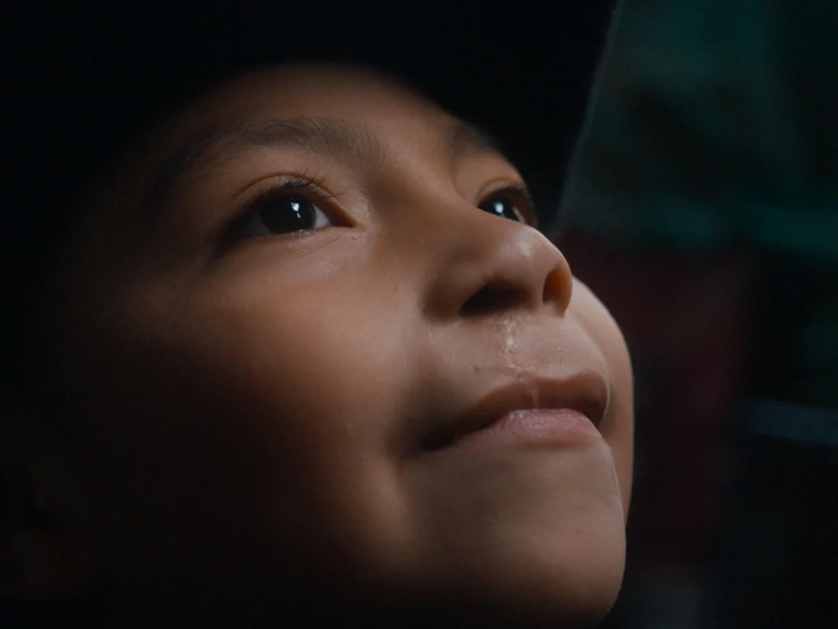 Junior Jeremias looks up.