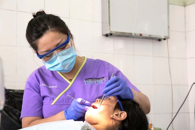 Pediatric dentist Dane Hoang during the Operation Smile dental mission at the Hue Odonto-Stomatology Hospital in Hue, Vietnam