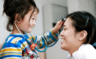 The pediatrician becomes the patient at a 2005 surgical program in China.