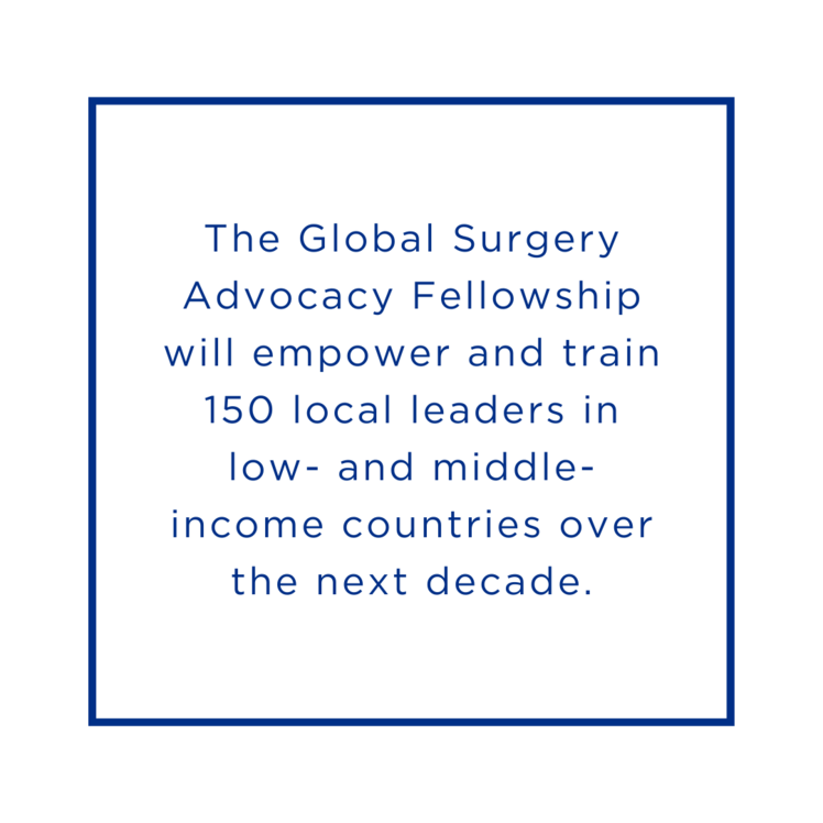 The Global Surgery Advocacy Fellowship will empower and train 150 local leaders in low- and middle-income countries over the next decade.