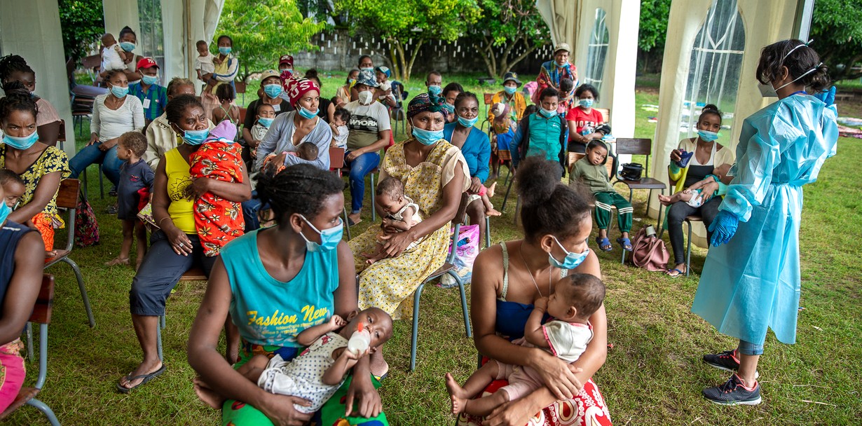 Parents receive education around proper nutrition and hygiene during an Operation Smile Madagascar nutrition program in Tamatave.