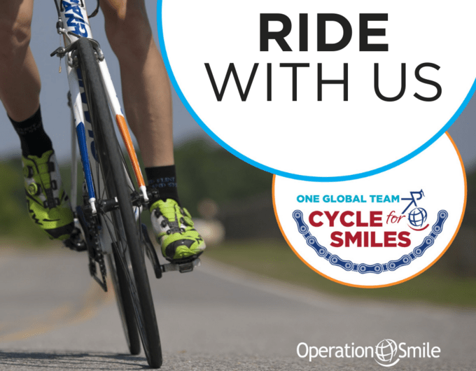 Cycle for Smiles is a global series of cycling rides that will raise funds to support Operation Smile and celebrate the organization’s 40th anniversary. Find a ride near you or start your own! Your ride will help provide transformational surgery and critical comprehensive cleft care for those who need it most.