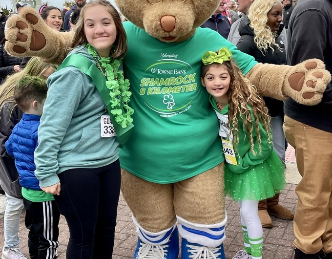 Operation Smile student volunteers Hailey Dore and Harper Kolba at the 2023 Shamrock Operation Smile Final Mile. 