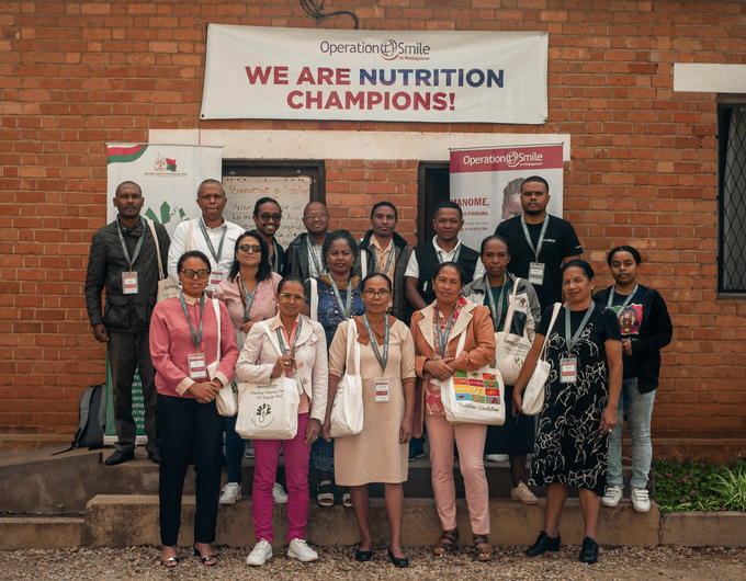 A group of Operation Smile nutrition educators gather