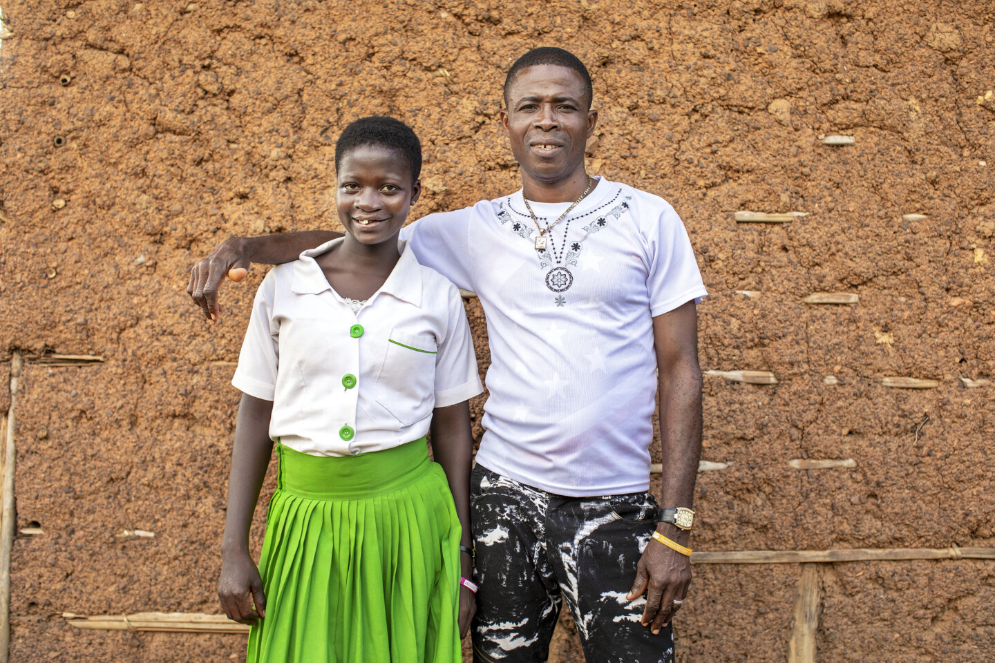 Faustina and her father, Mohammed.