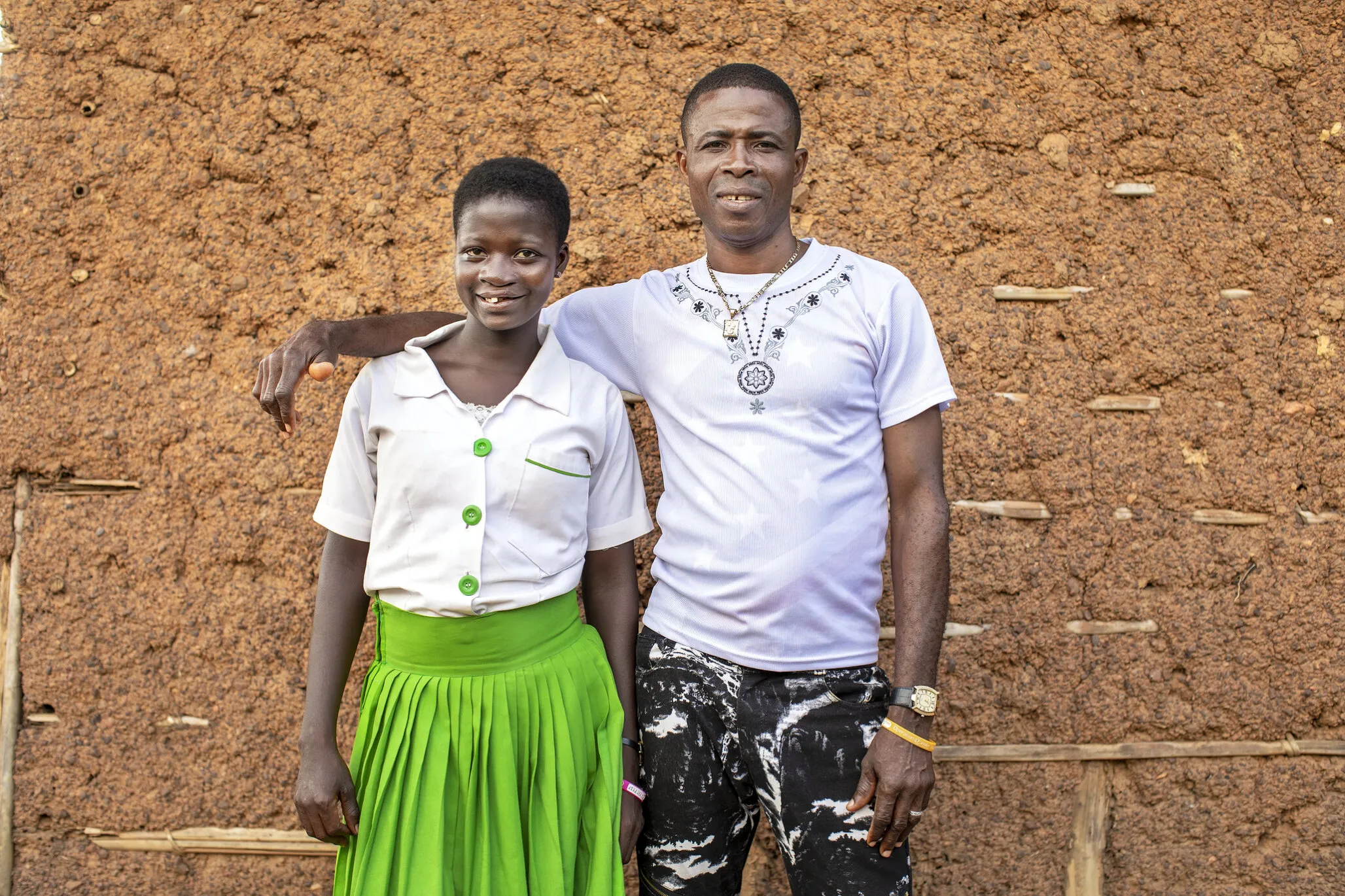 Faustina and her father, Mohammed.