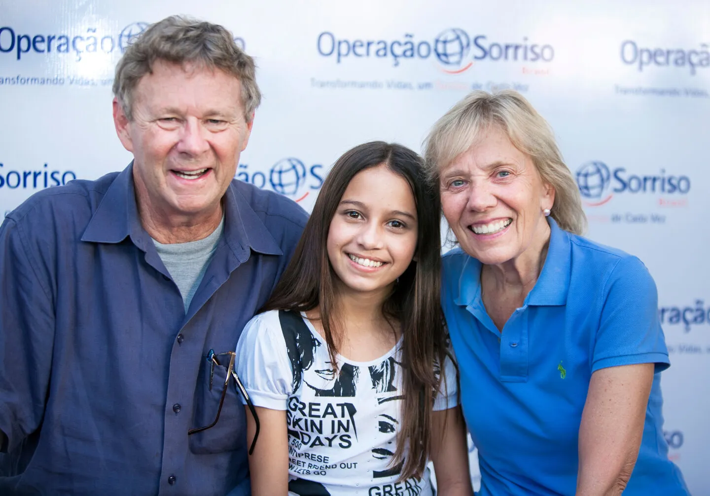 Antonia with Operation Smile Co-Founders, Dr. Bill Magee and Kathy Magee, at an Operation Smile surgical program to Fortaleza.
