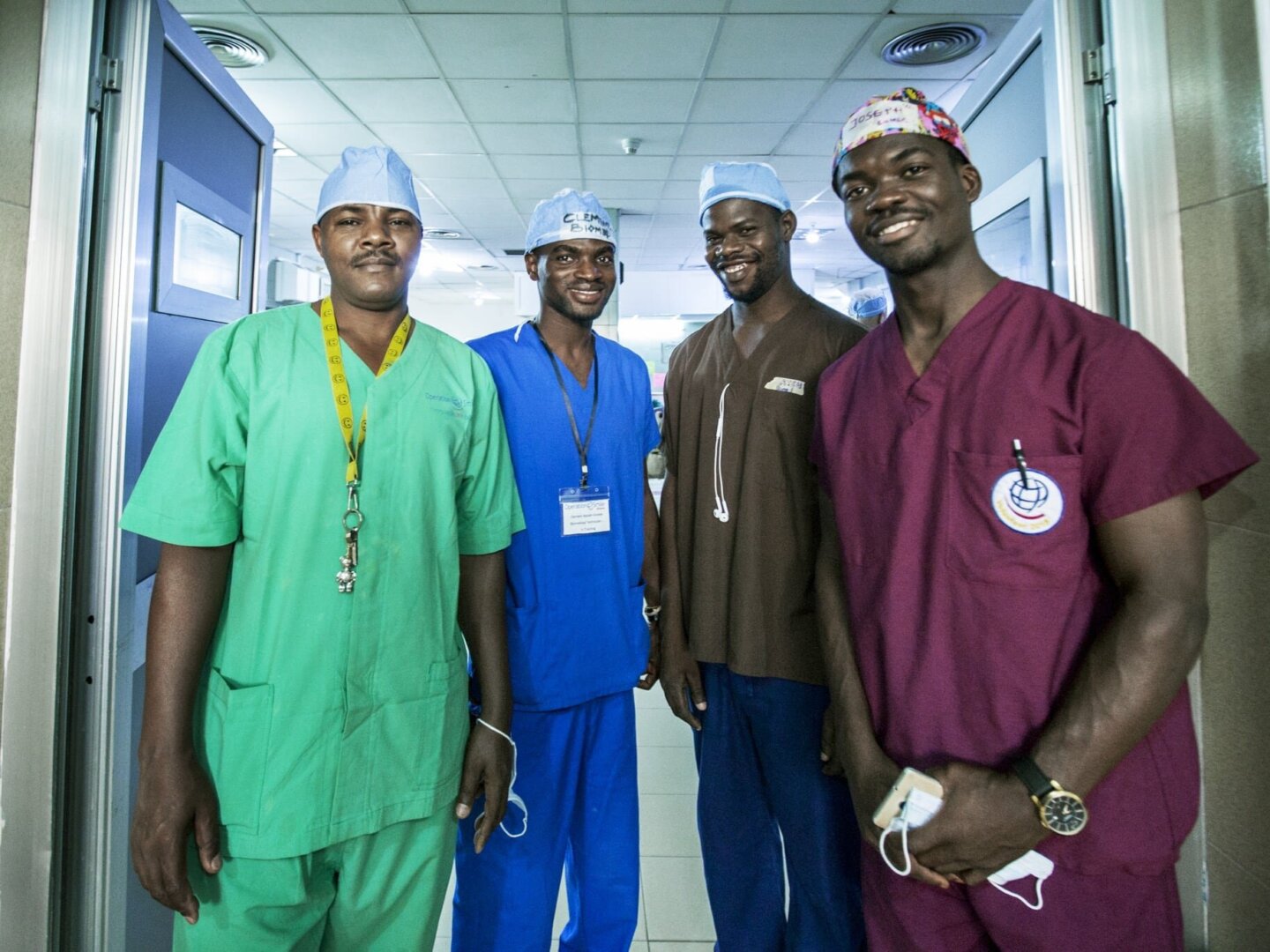 The biomed team poses for a photo during a program in Koforidua, Ghana.