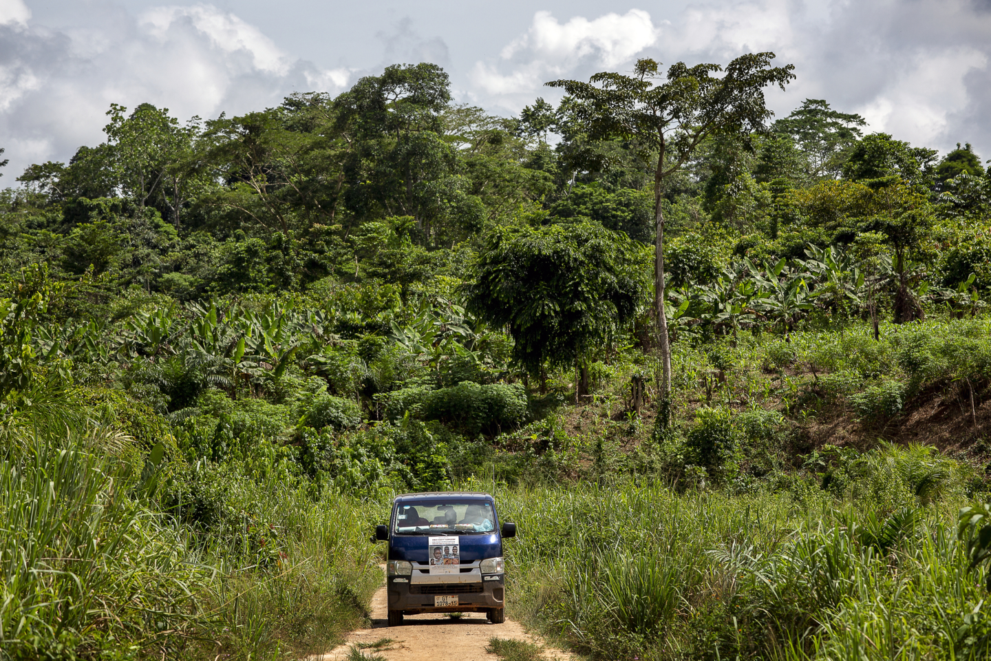 Operation Smile Ghana’s patient coordinator Clement Ofosuhemeng drives to a remote community.