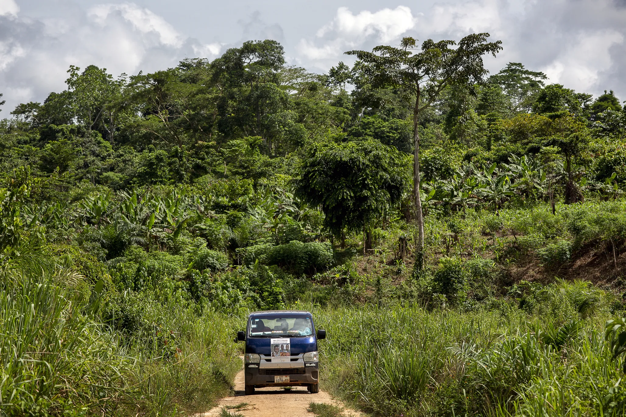 Operation Smile Ghana’s patient coordinator Clement Ofosuhemeng drives to a remote community.
