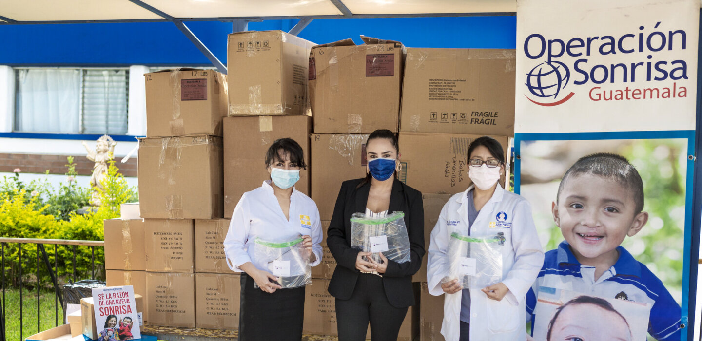 Operation Smile Guatemala assembles nutrition kits.