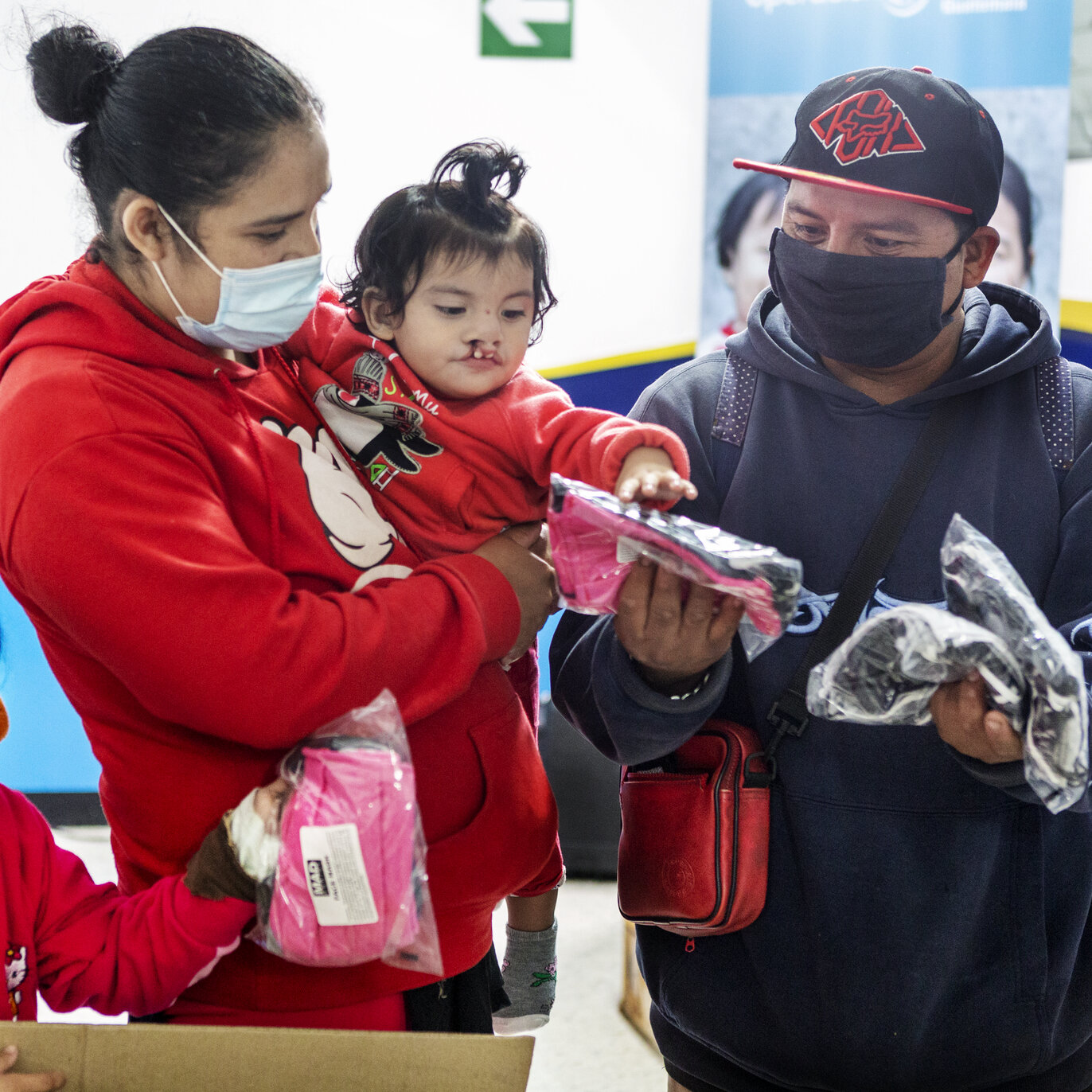 Masks are distributed in Guatemala.