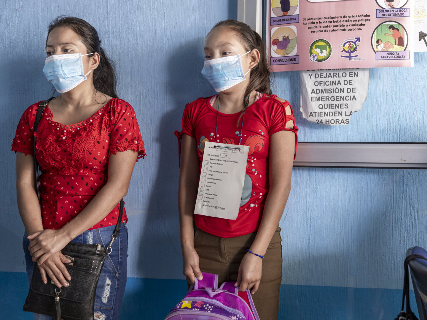 Dayana and her mom wait during a surgical program in Peten, Guatemala.