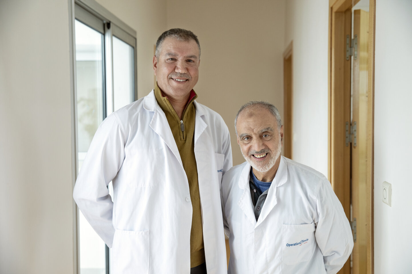 Volunteer surgeons Drs. Handouf Abdellah, left, and Kharbouch Abdelhouahab, right.