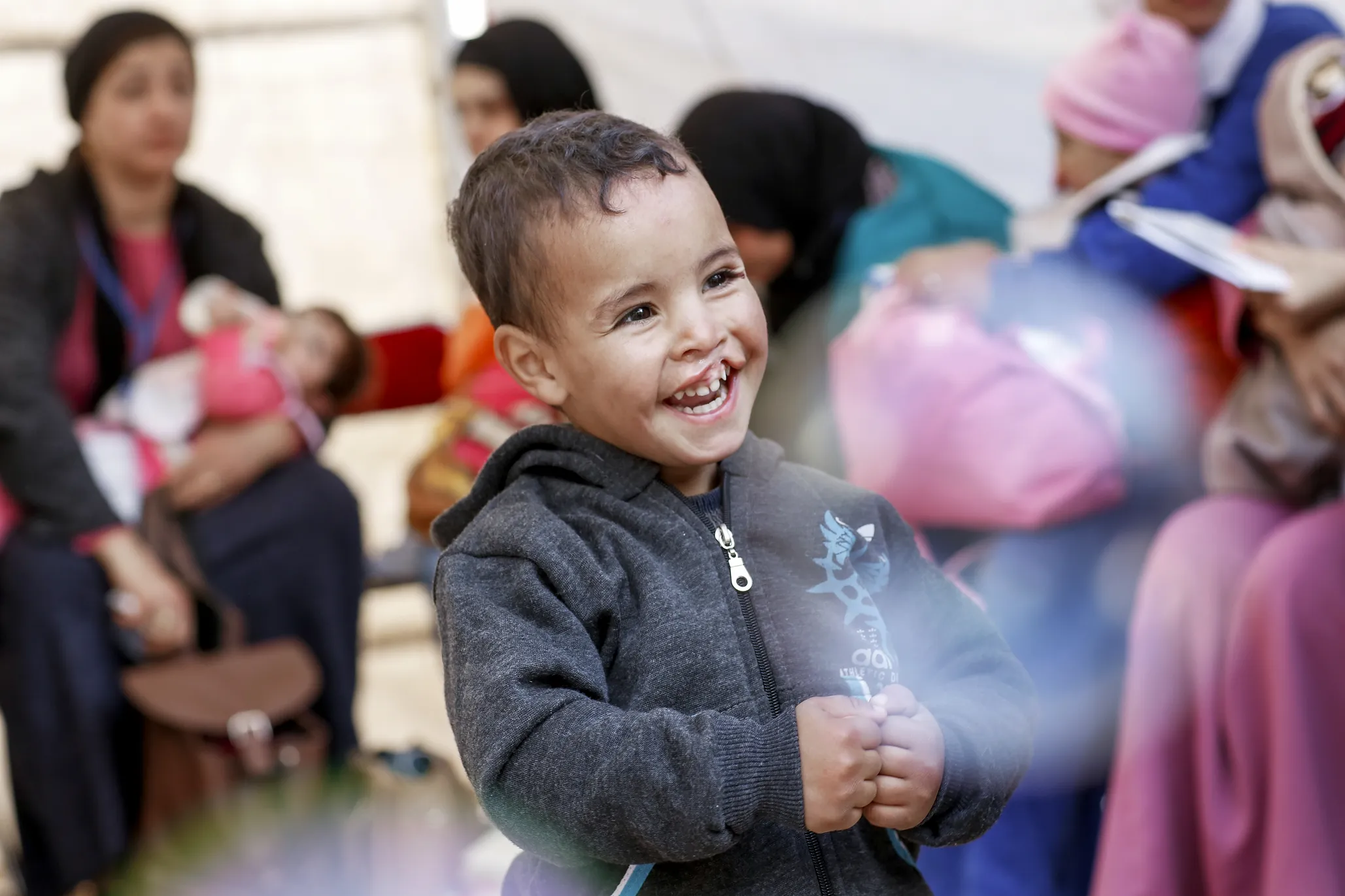 Radouane smiles during a program in 2020 in Morocco.