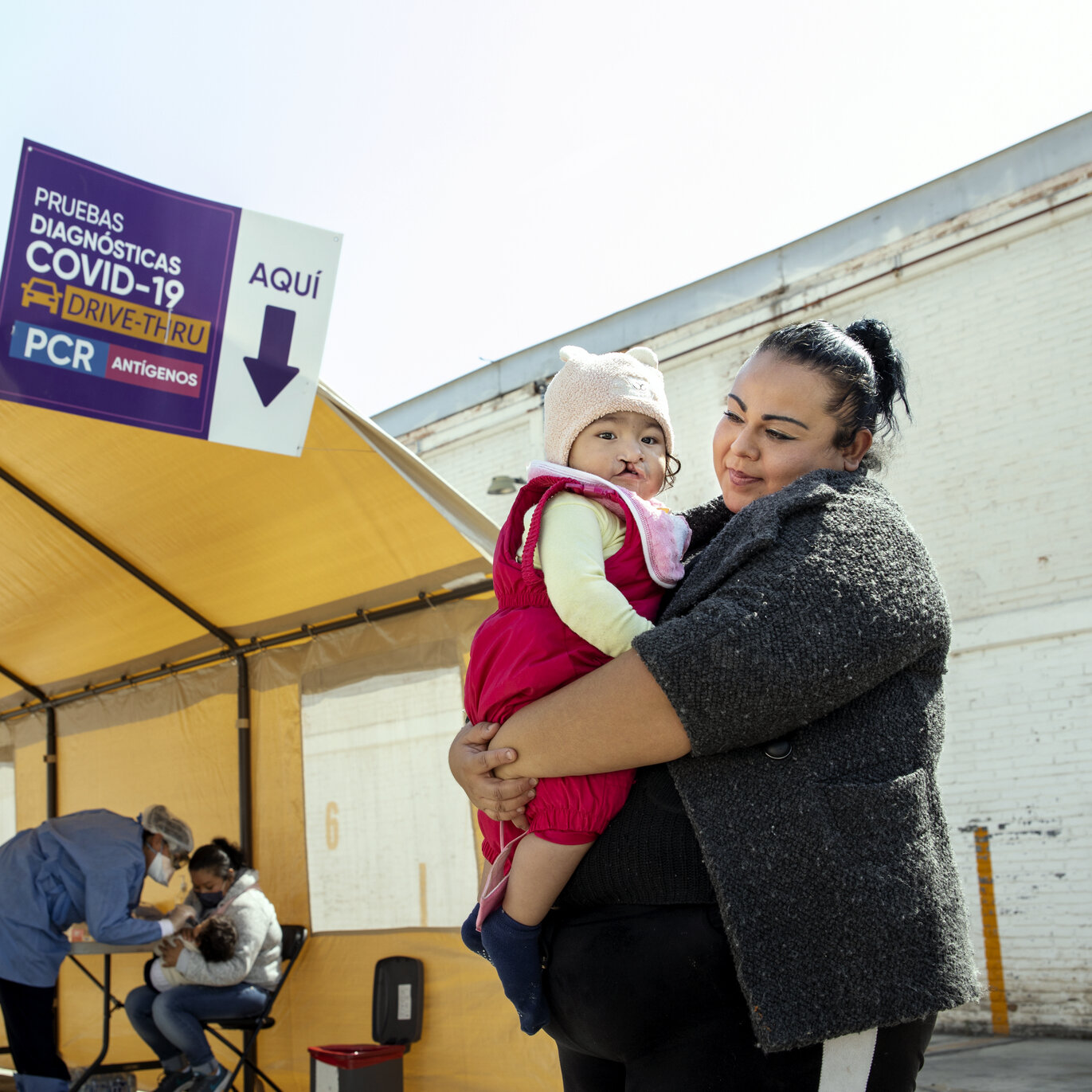 Lilia and Valeria wait during a surgical program in Puebla, Mexico.