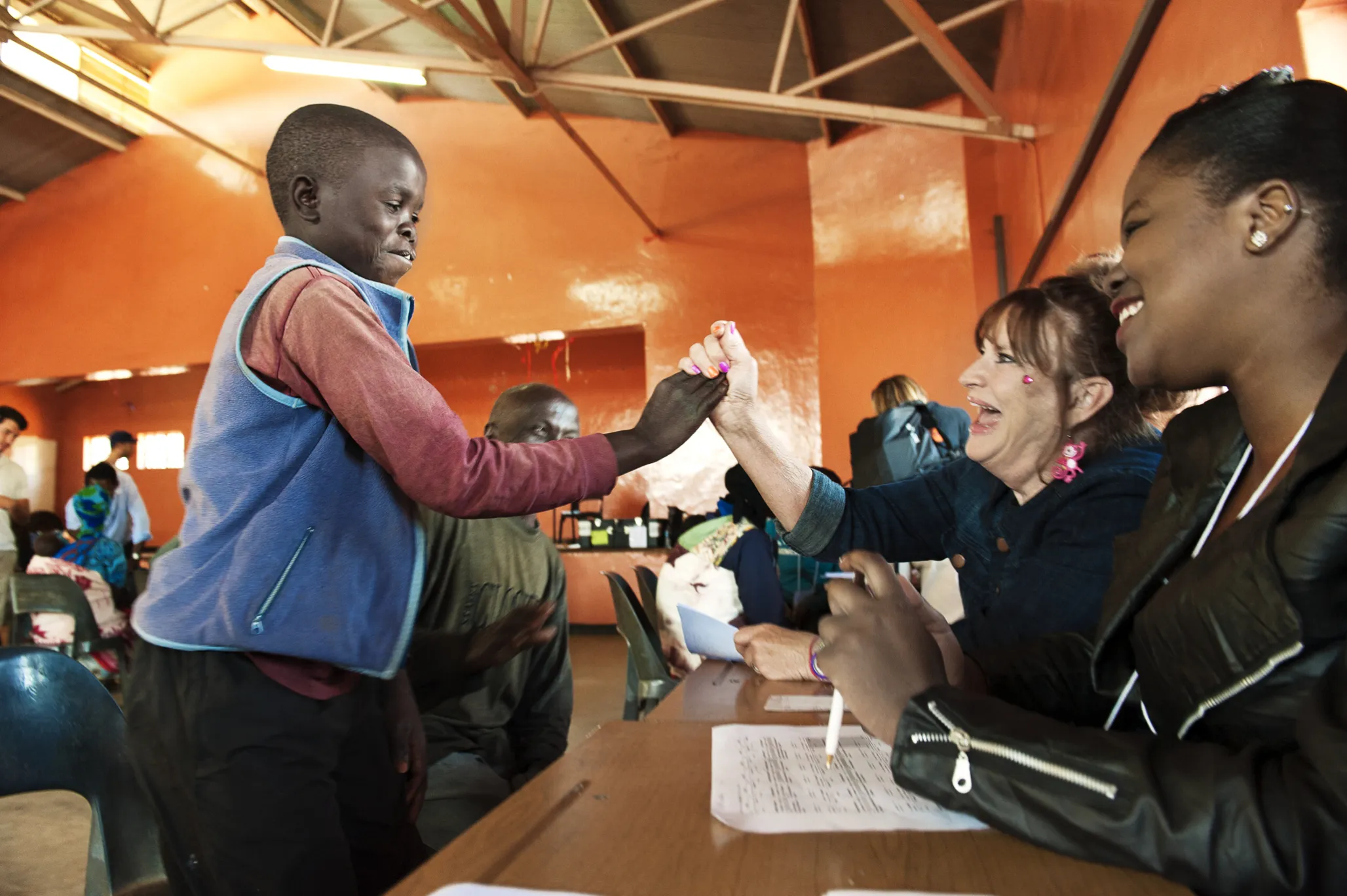 After passing his comprehensive health evaluation, Cosmas and his father learn that he's been placed on the surgical schedule during a 2015 Operation Smile Malawi surgical program in Lilongwe.