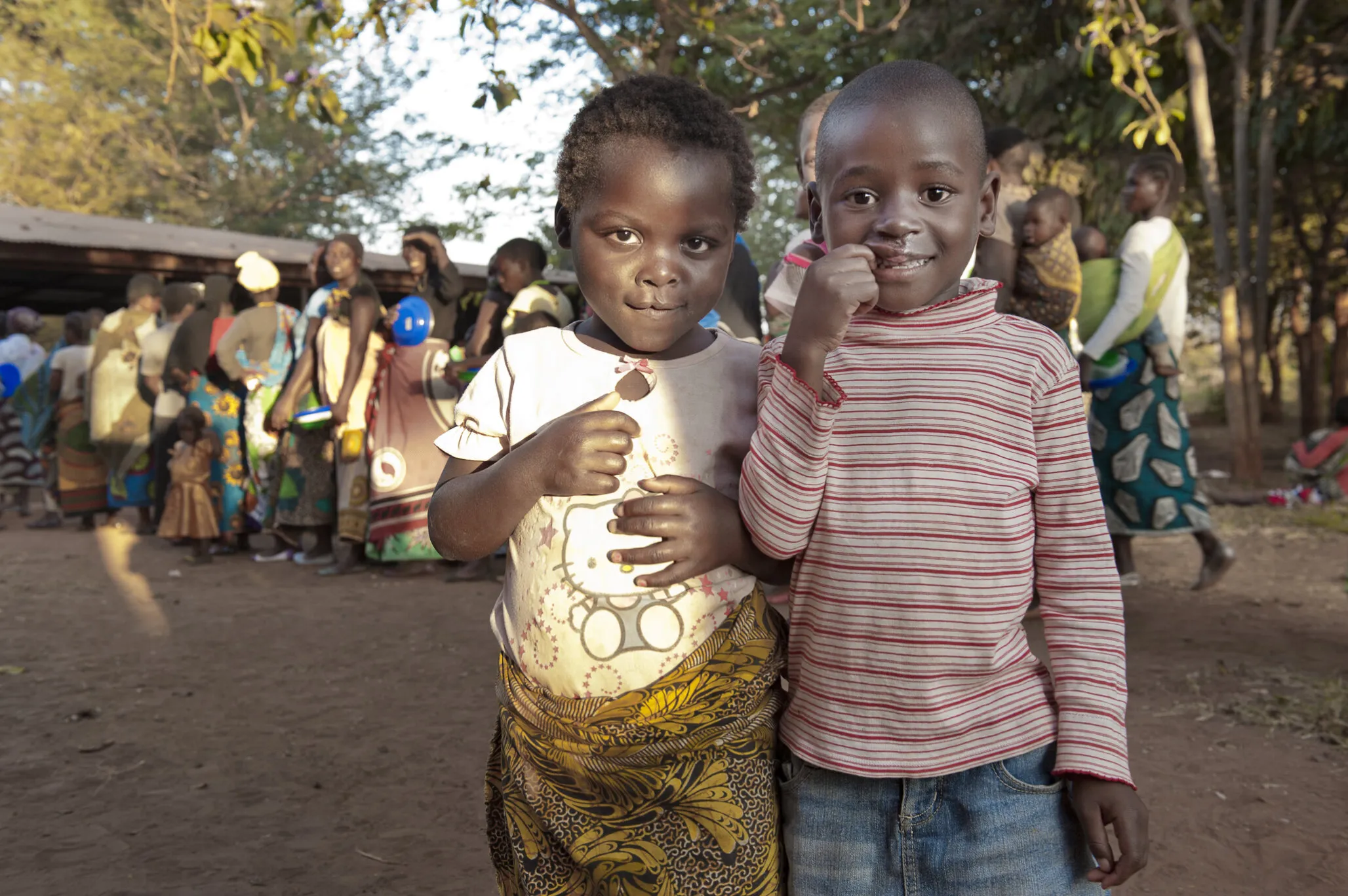 Ziyalesi plays with another child in Lilongwe, Malawi.