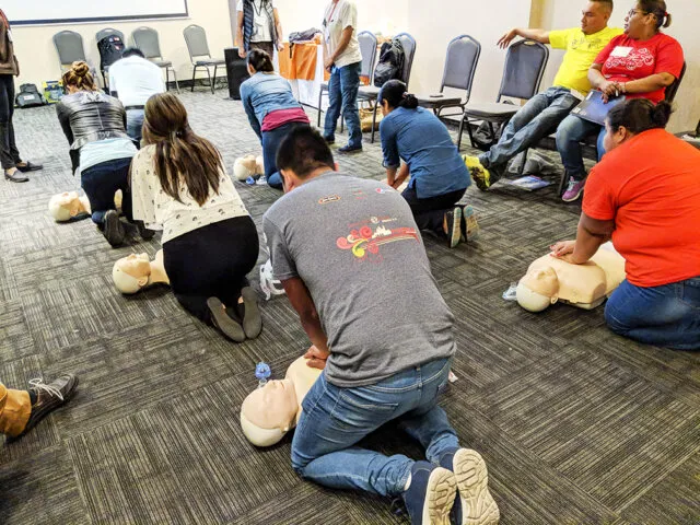 Operation Smile medical volunteers from across Latin America practice BLS.