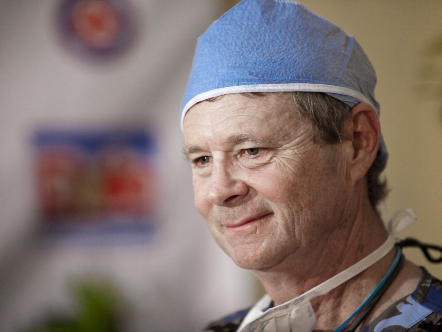 Bill Magee smiles softly during a surgical program in the Philippines.