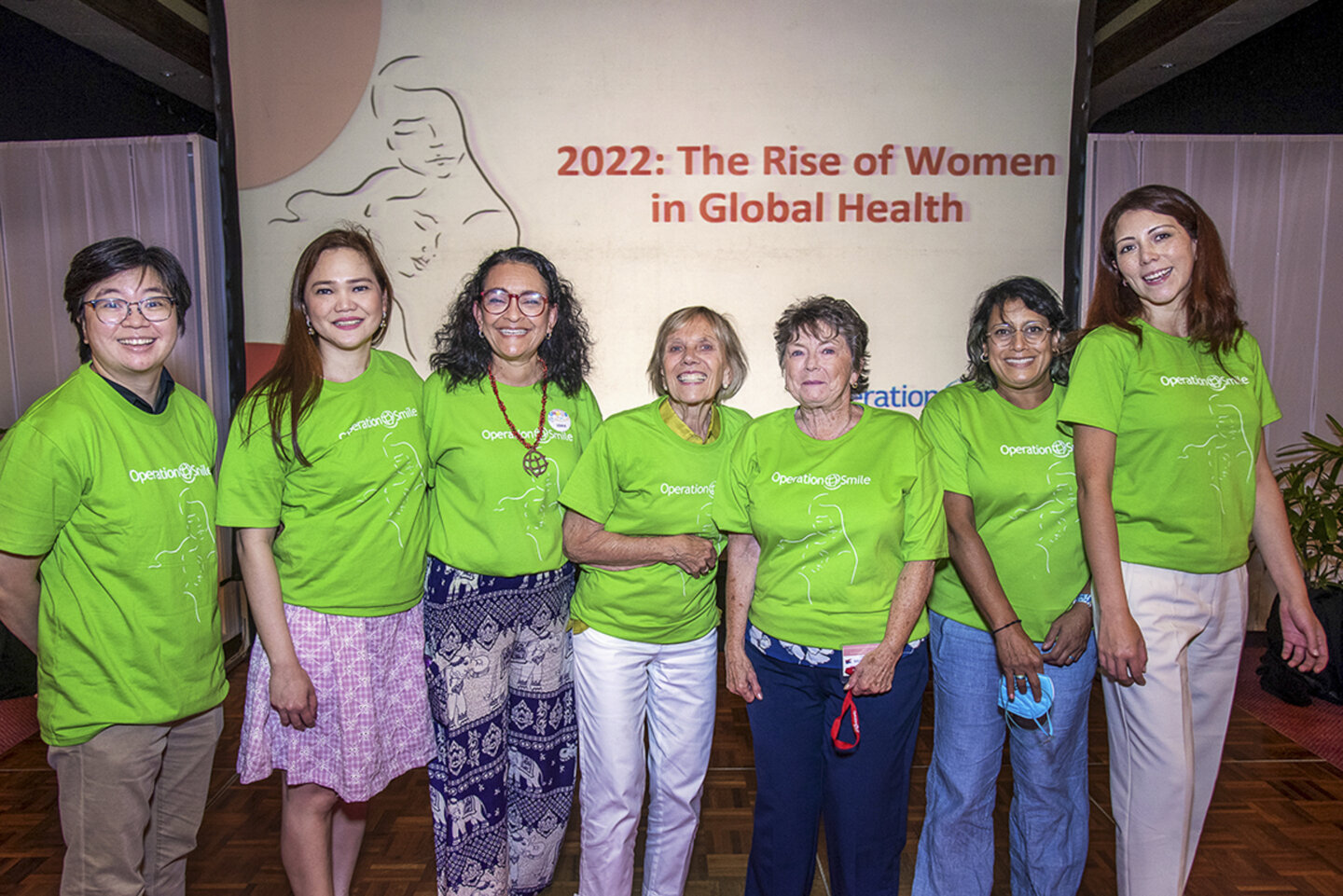 Part of the team gathers during the Women in Medicine surgical program in 2022.