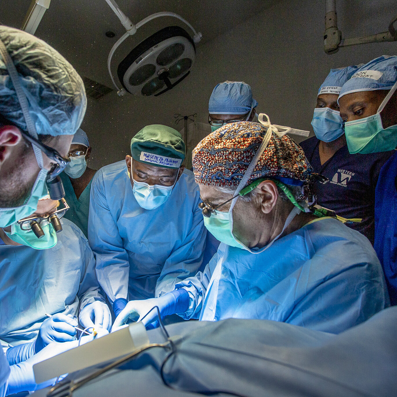 Surgeons provide care during a surgical program in Rwinkwavu, Rwanda.