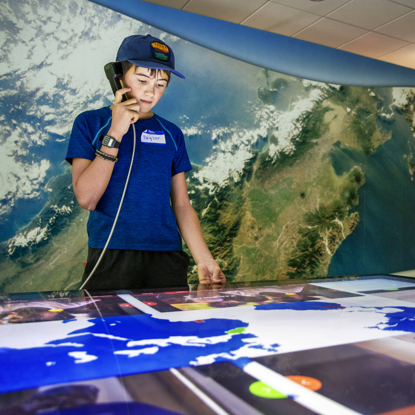 Students explore the Interactive Learning Center at Operation Smile headquarters in Virginia Beach, Virginia.