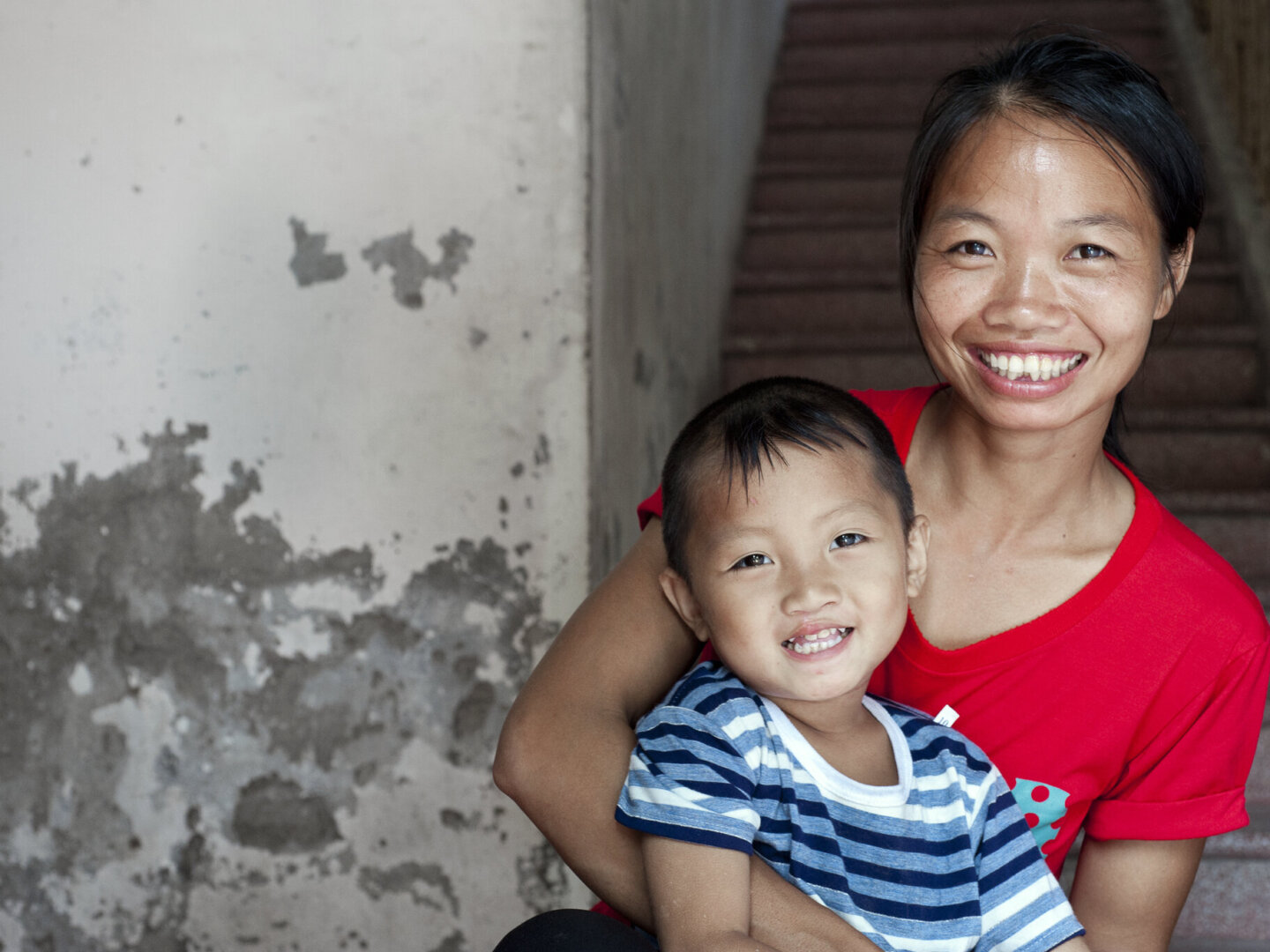 Danh and his mom, after his surgery.