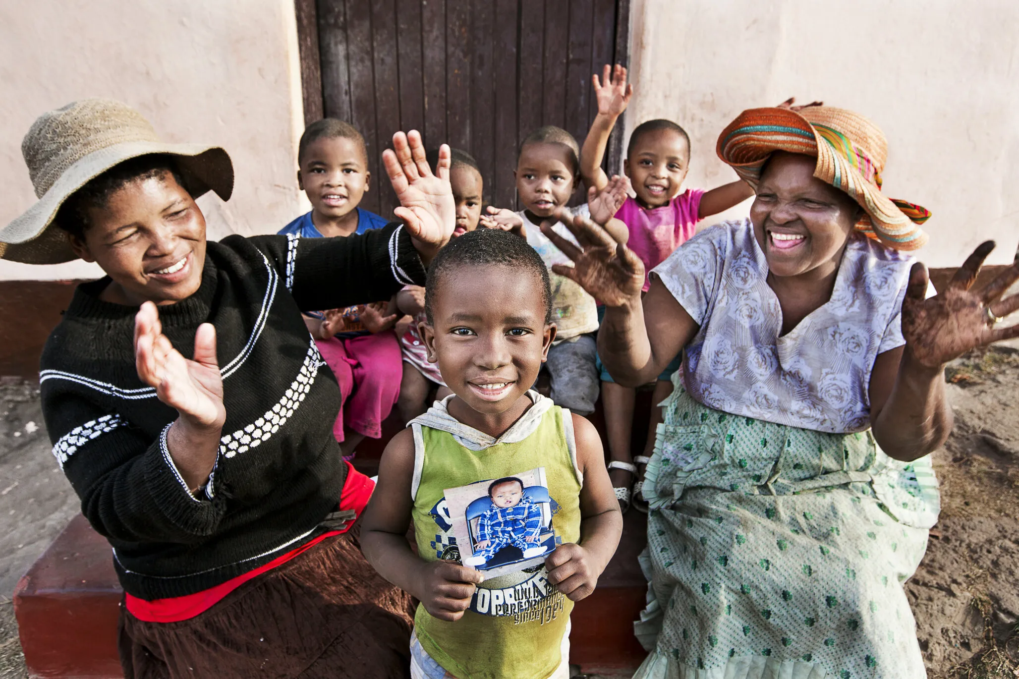 Six-year-old Thandile with his family after surgery.