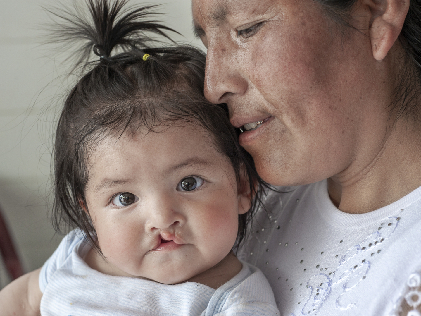 Eight-month-old Annika with her mom, Justina.