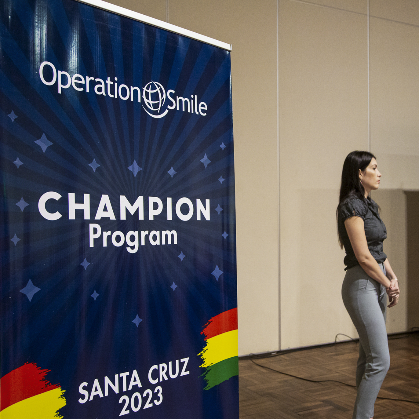 Operation Smile Bolivia volunteers and staff share information during the Champion Program in Santa Cruz.