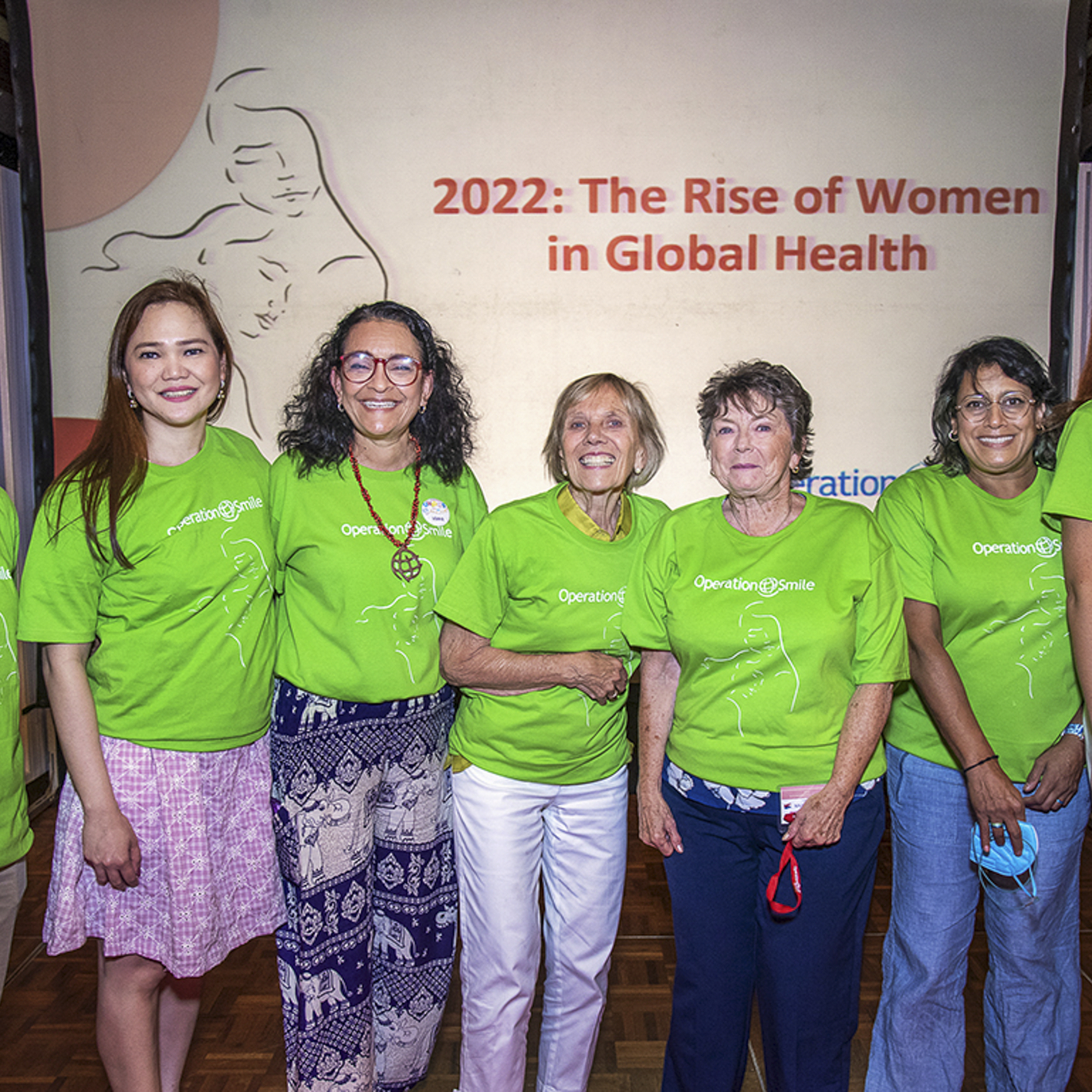 Part of the team gathers during the Women in Medicine surgical program in 2022.
