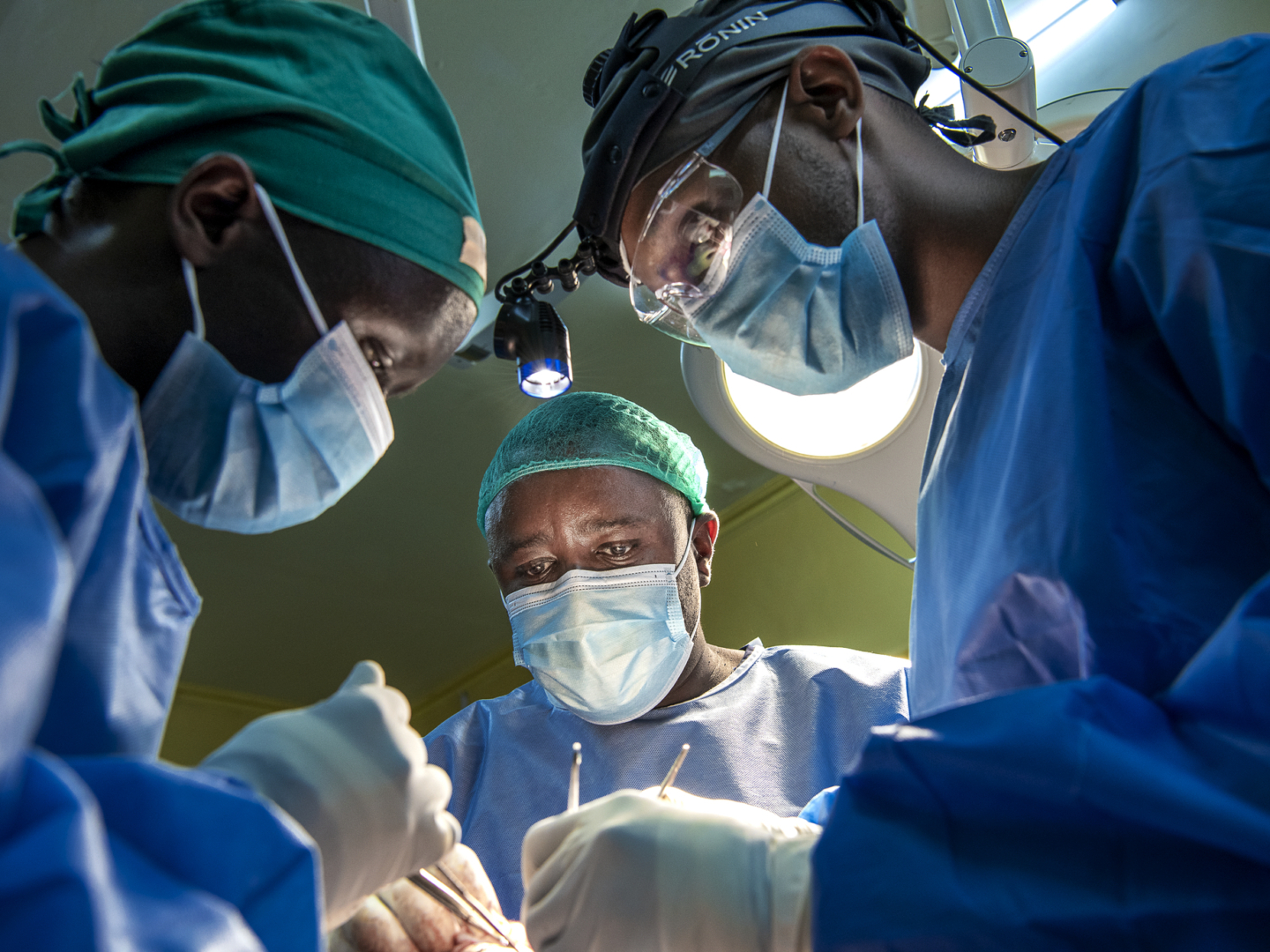 Surgeons at work in Rwanda.