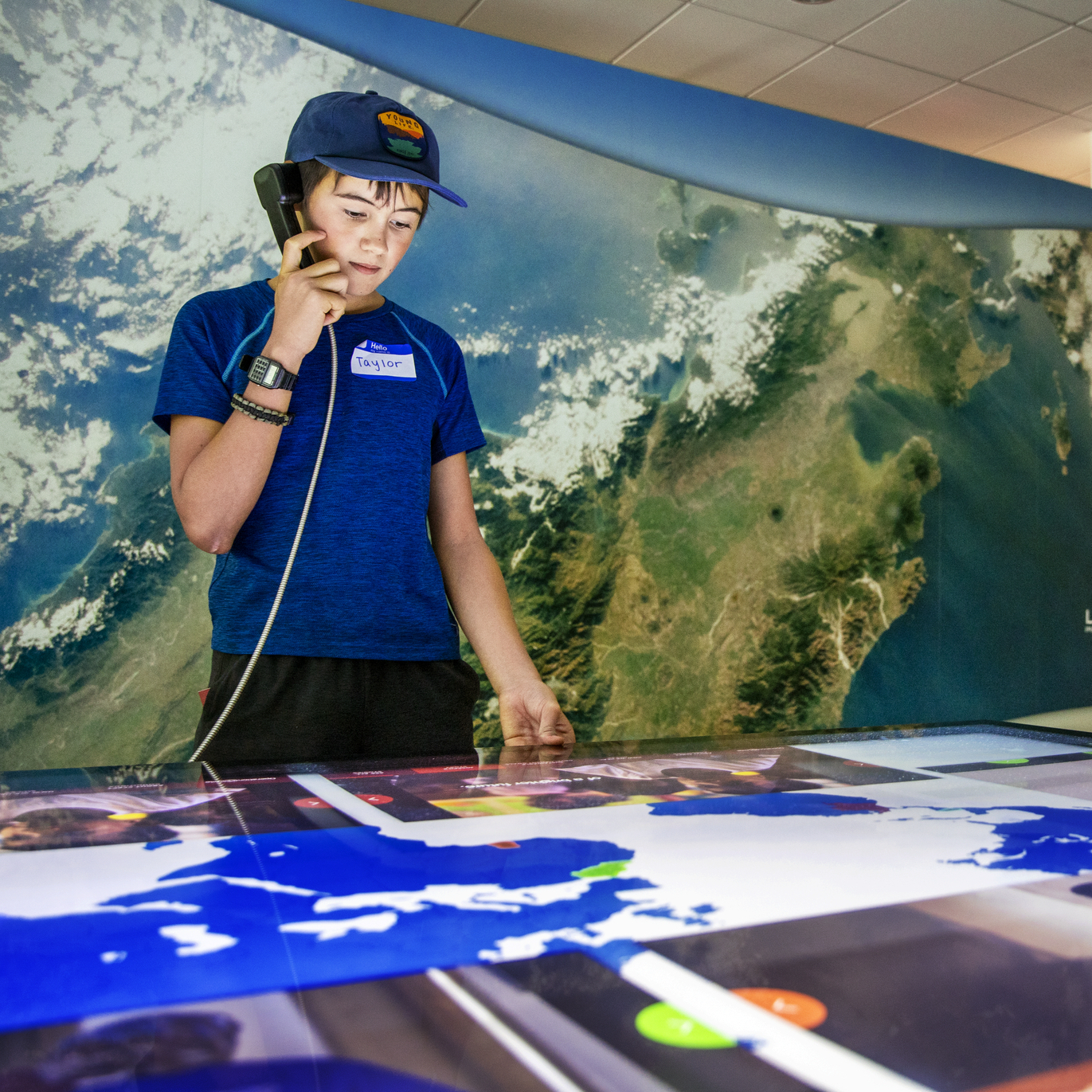 Students explore the Interactive Learning Center at Operation Smile headquarters in Virginia Beach, Virginia.