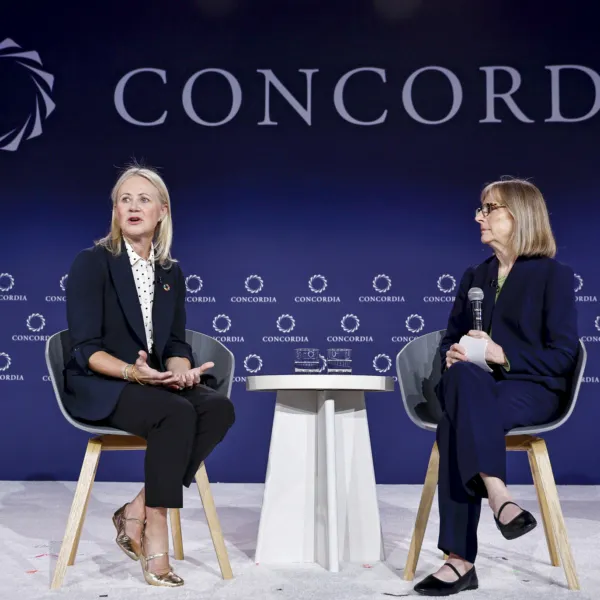 Kristie Magee Porcaro speaks at Concordia 2024.