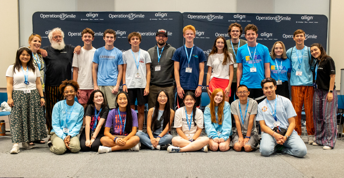 Members of Operation Smile's Cleft Connect Chat community pose for a group photo during Operation Smile's International Student Leadership Conference (ISLC).