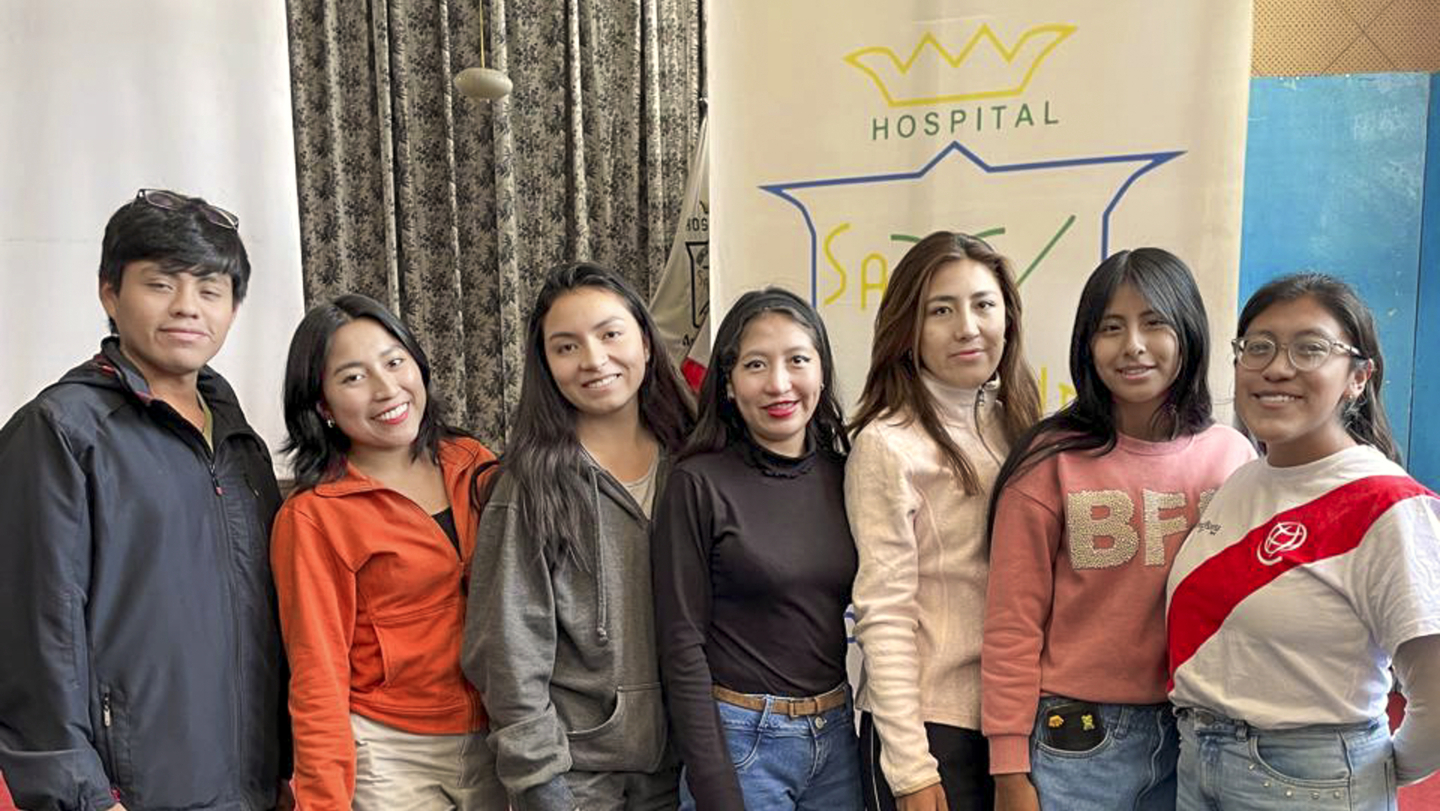 Students volunteer during a surgical program in Peru.