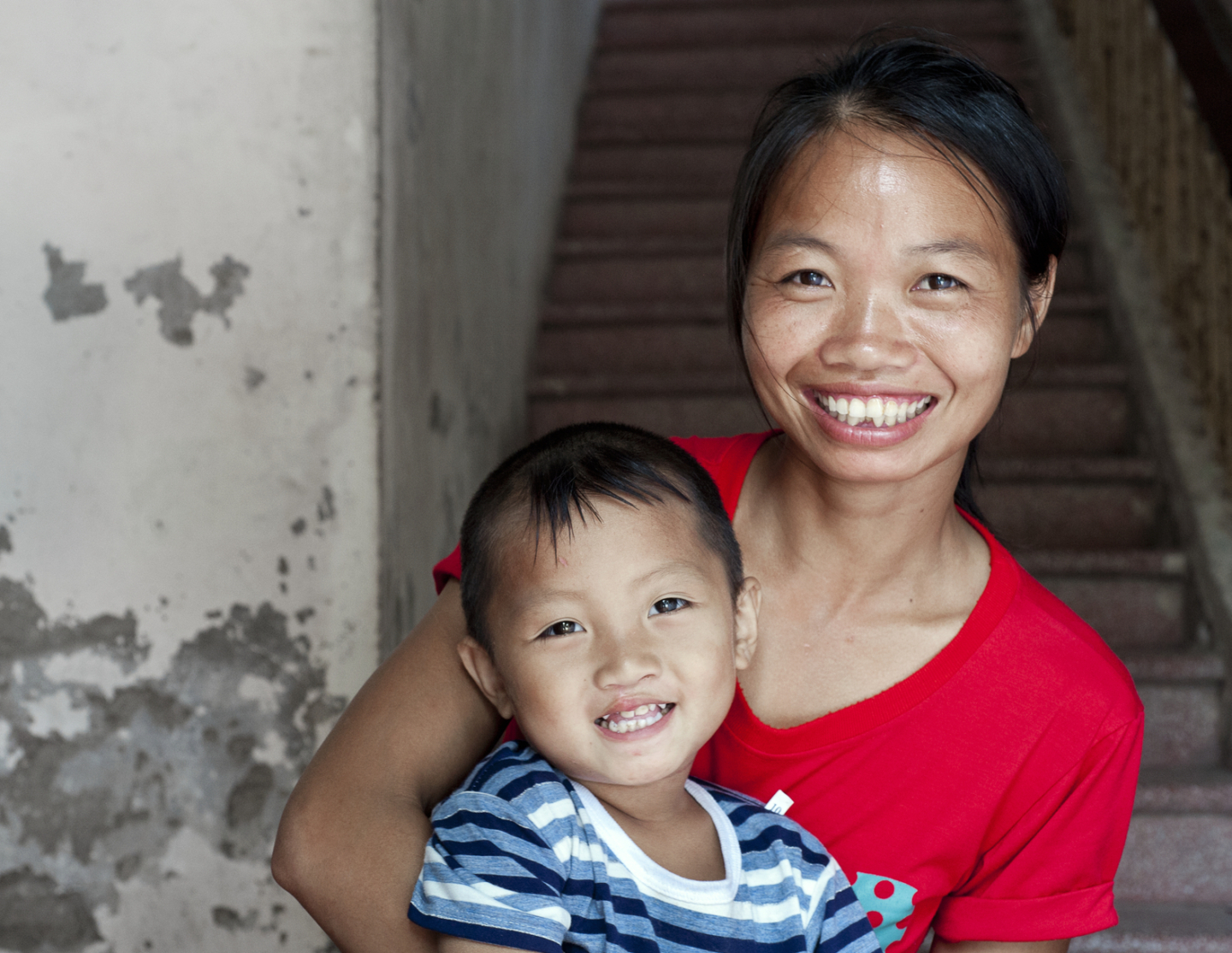 Danh and his mom, after his surgery.
