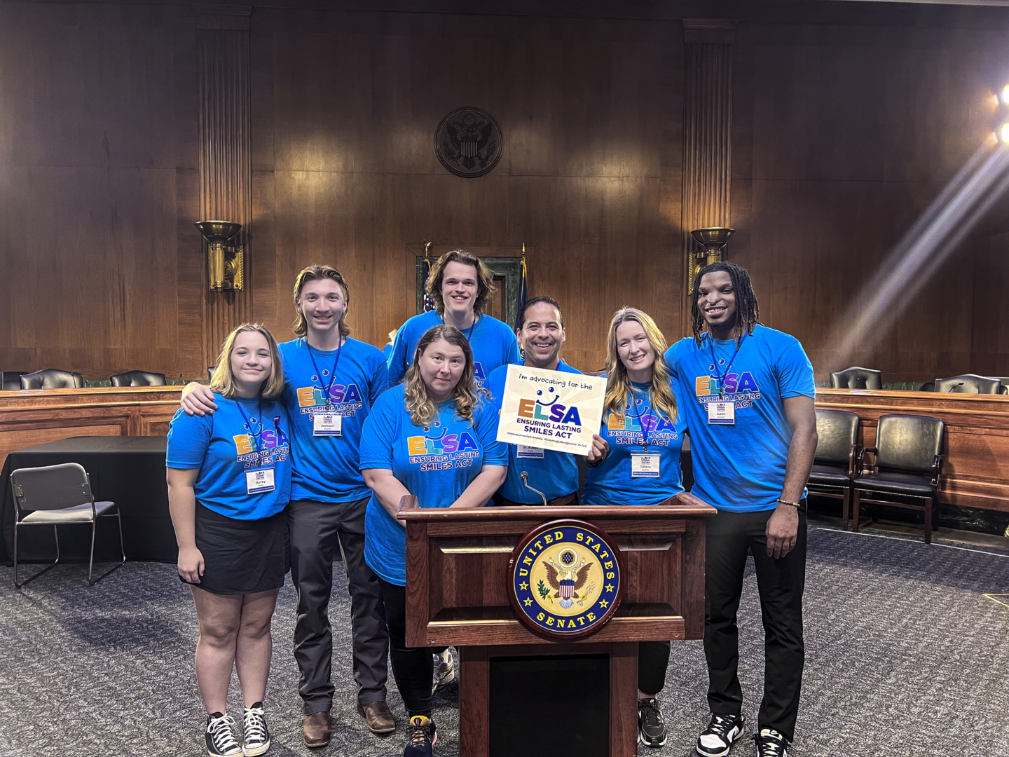 ELSA advocates smile for a photo while on Capitol Hill in the United States.