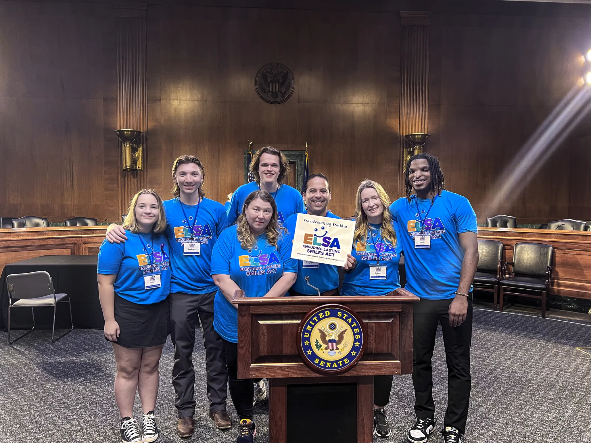 ELSA advocates smile for a photo while on Capitol Hill in the United States.