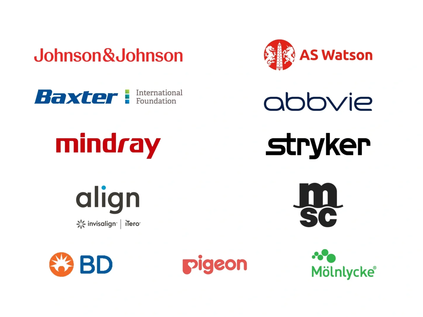 A collage of corporate partners' logos