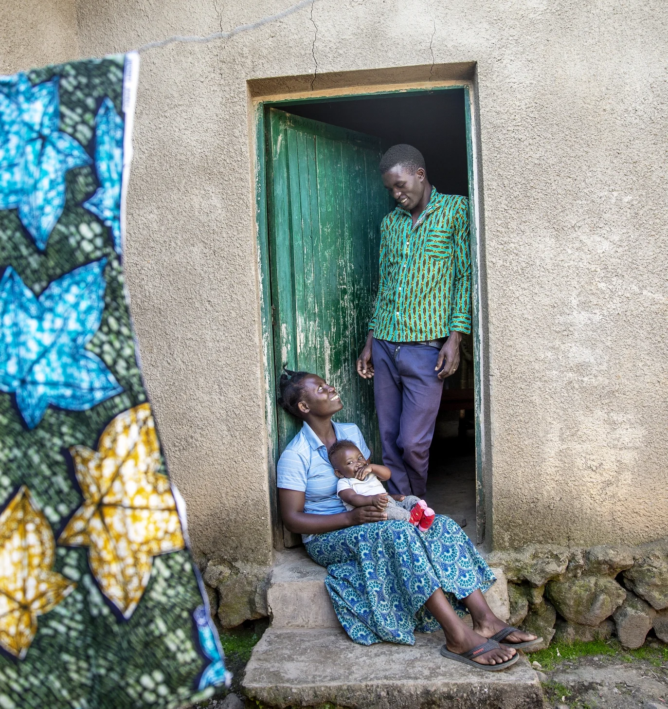 Adolphe's family at their home.