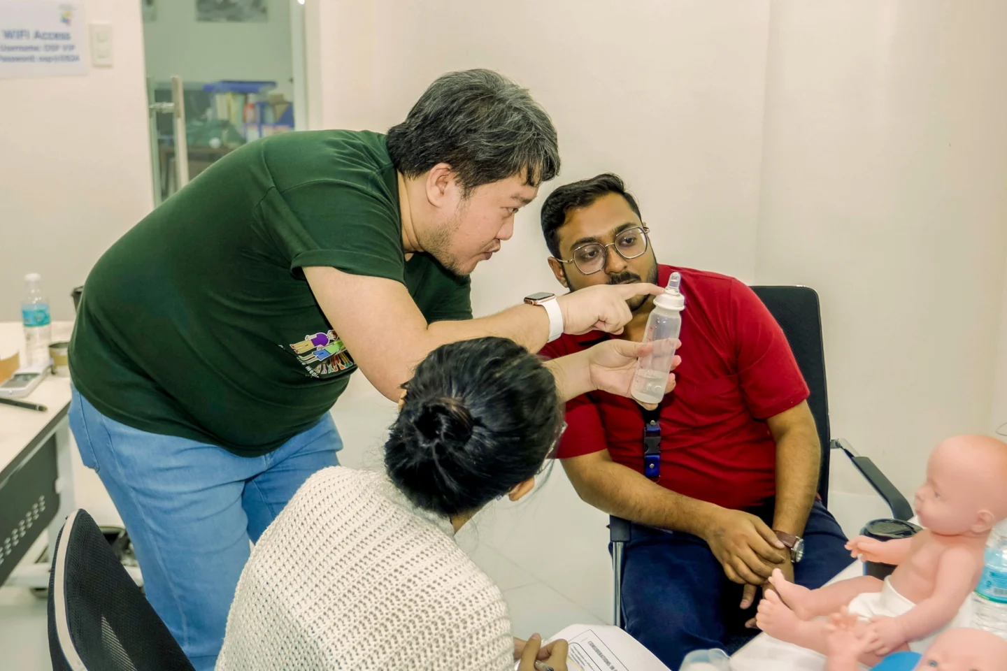 Health care providers during a training