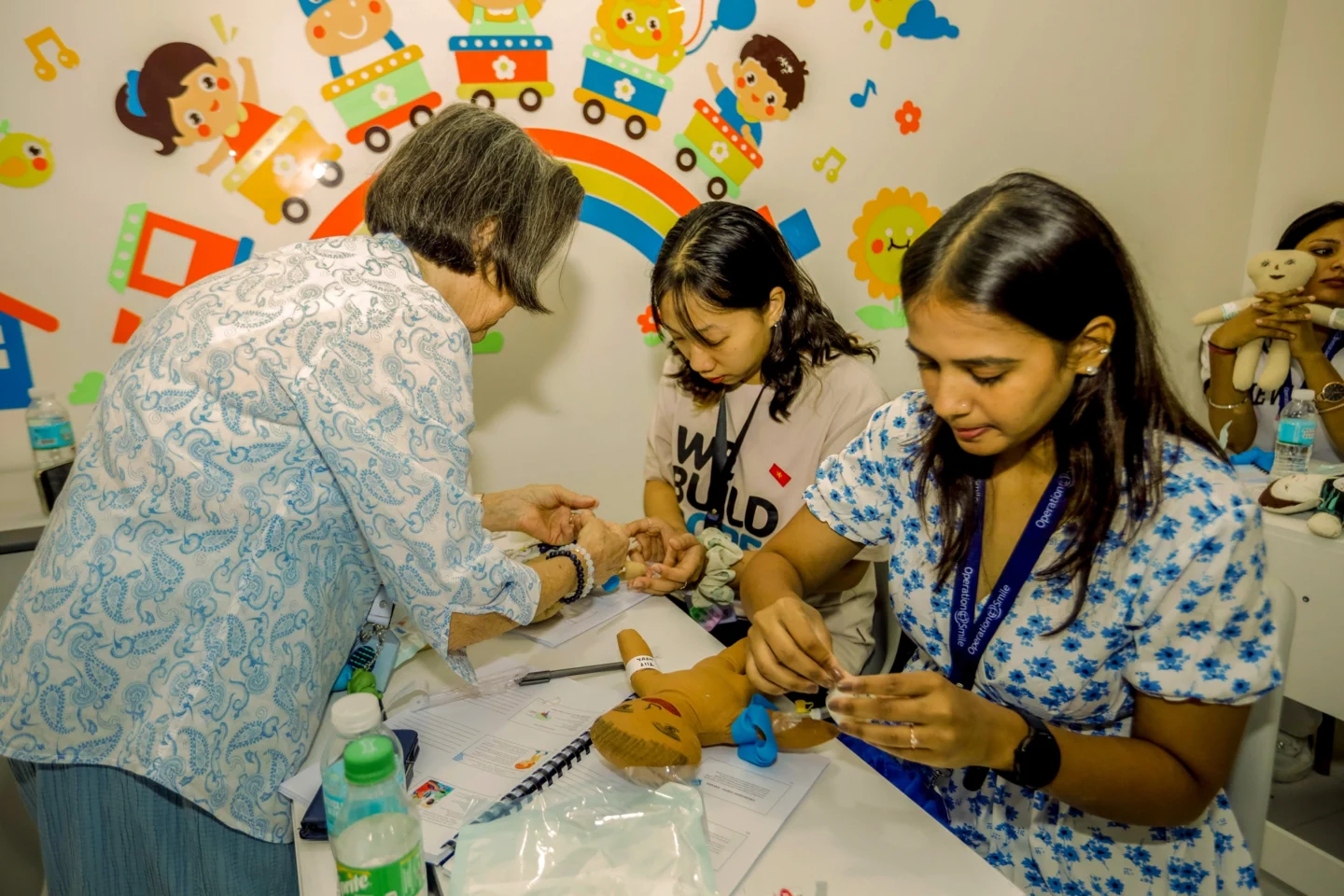 Health care providers working during a training.