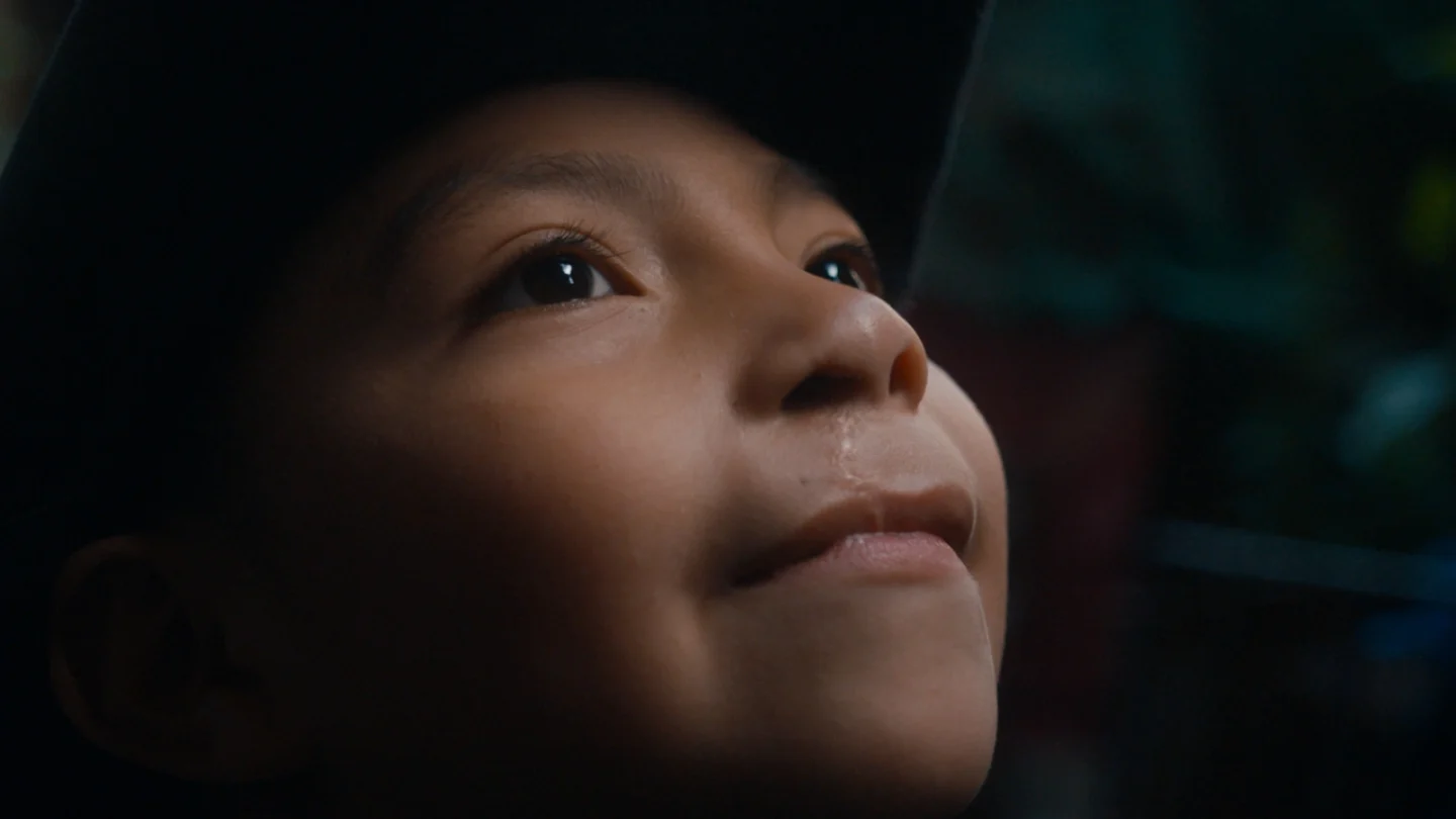 Junior Jeremias looks up.