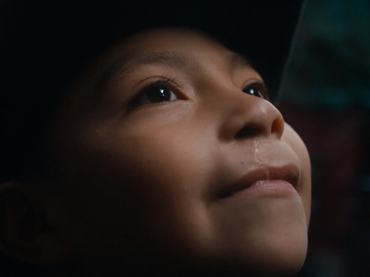 Junior Jeremias looks up.