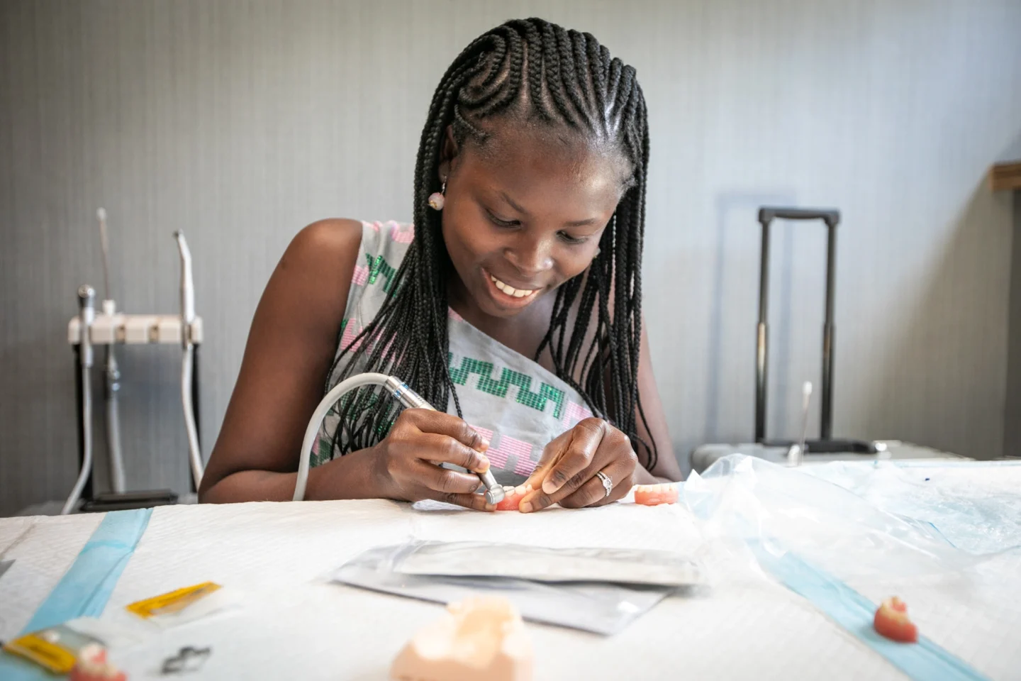 A health care provider during a training session