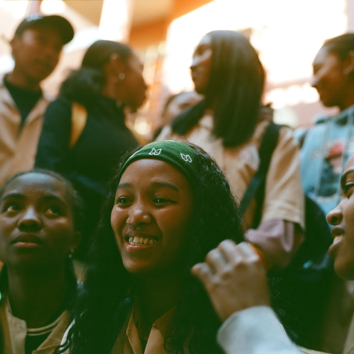 Narya laughs with friends.